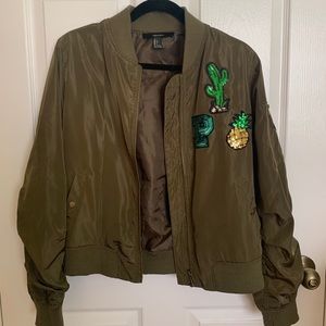 forever 21 army green bomber jacket